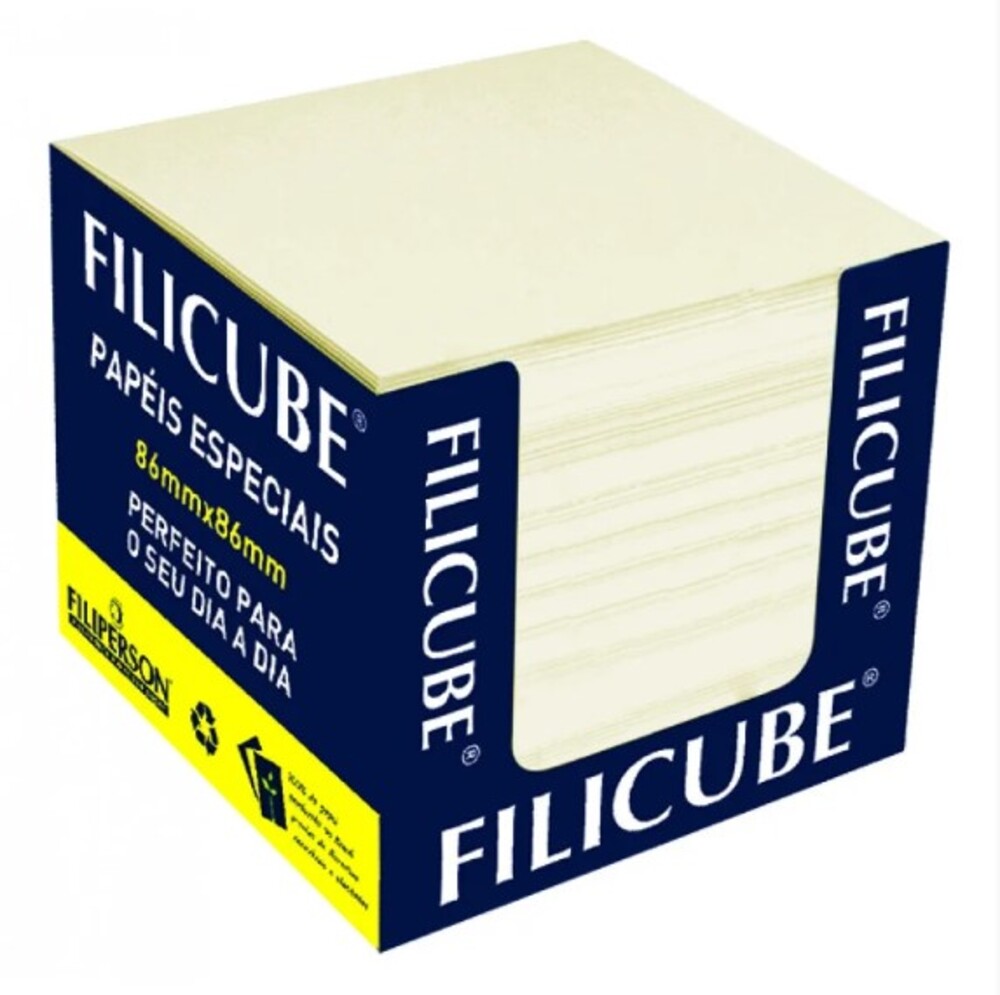 Bloco Lembrete Filicube Natural Marfim Com Porta Papéis 650 Folhas - Filiperson