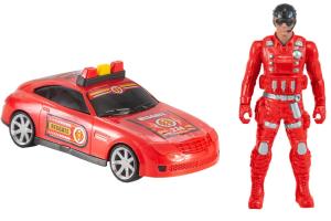 Carrinho Bombeiro Fatal War  Com Boneco - Bstoys 3+