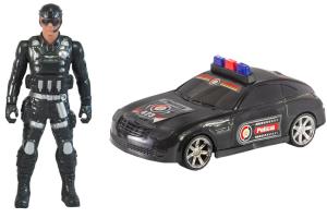 Carrinho Policial  Fatal War Com Boneco - Bstoys 3+