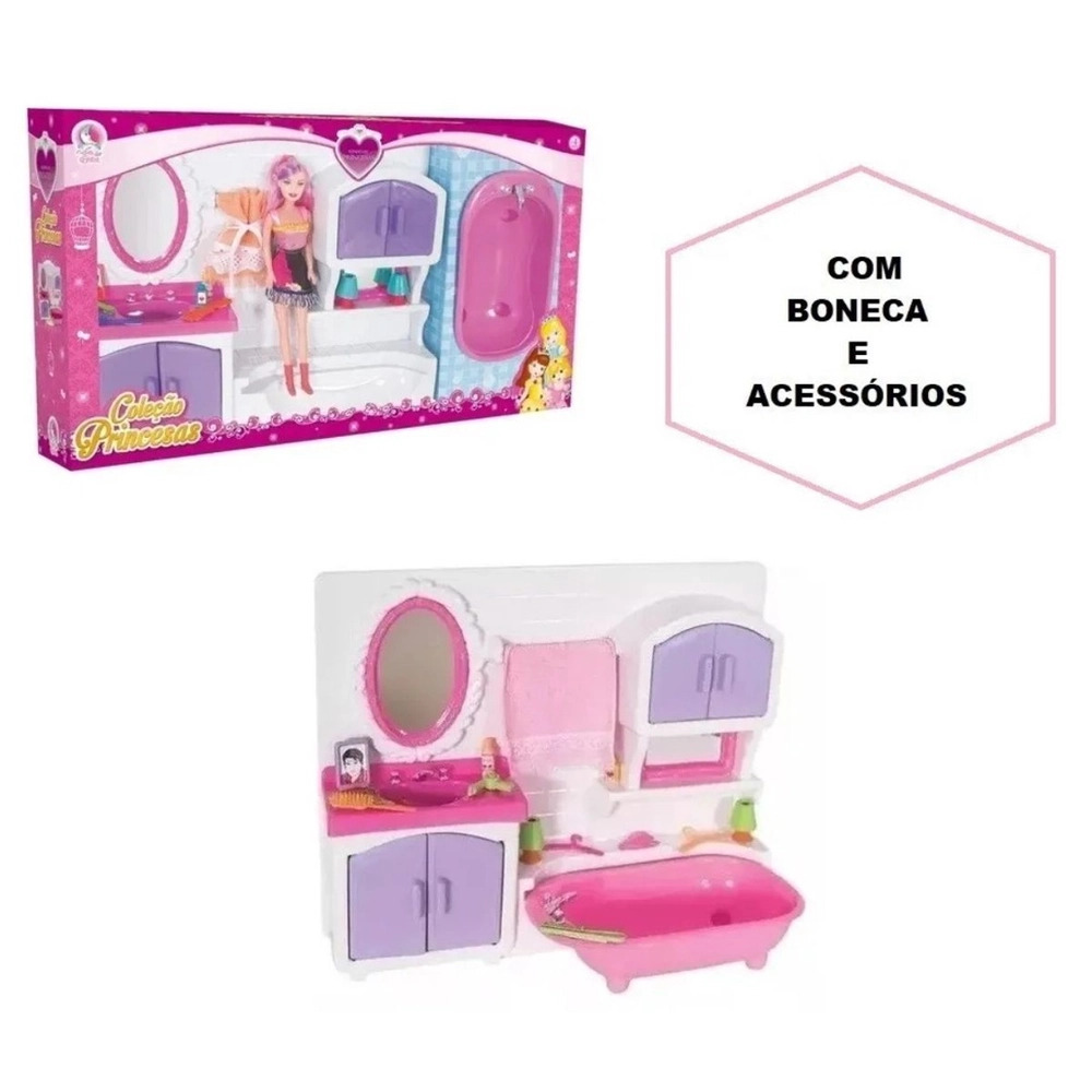 Brinquedo Casinha de Boneca Banheira - Lua De Cristal