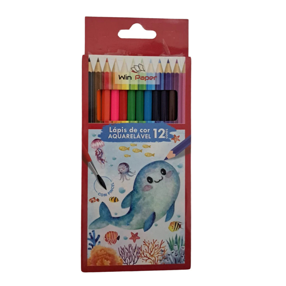 Lápis de Cor Aquarelável 12 Cores - Wincy