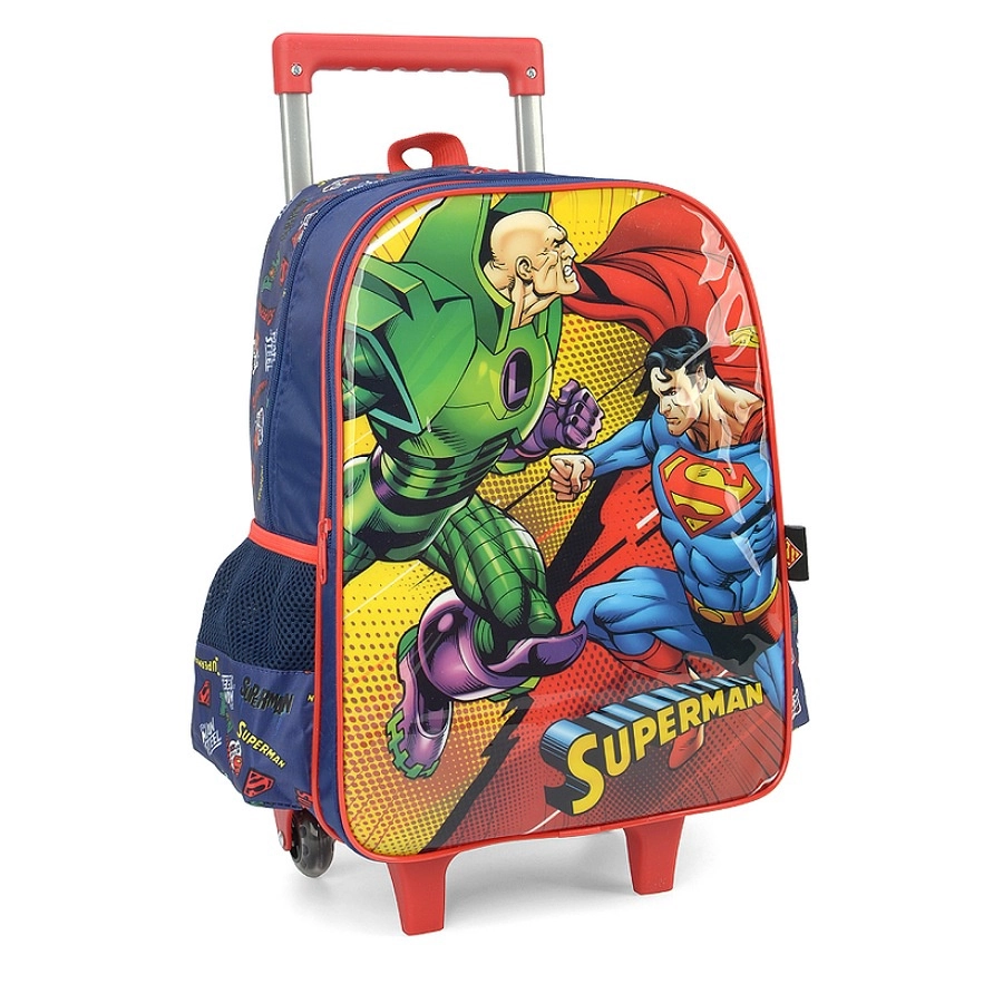 Mochila com Rodinhas Superman Azul - Maxlog