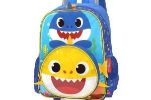 Mochila com Rodinhas Baby Shark Azul Infantil - Maxlog