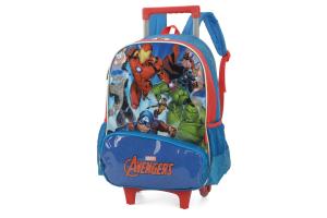 Mochila com Rodinhas Vingadores Avengers com bolso frontal azul - Maxlog