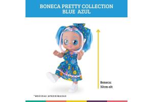 Boneca Coleção Pretty Collection Blue Com Mecha Azul - Milk 3+