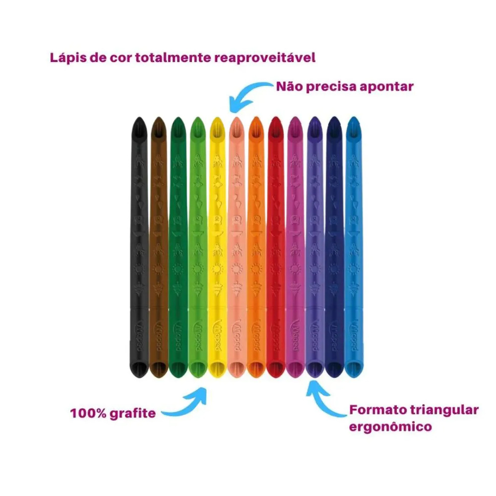 Lápis de Cor Colorpeps Infinity 12 Cores - Maped