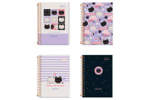 Caderno 10 Matérias 160Fls Cute Cat C. Dura Sortido - Cadersil