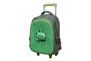 Mochila com Rodinhas Super Punch 3D Hulk Infantil - Yins