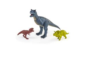 Brinquedo Boneco Dinossauro Carnotauro Grande Com 2 Mini Dinos - Adijomar 3+