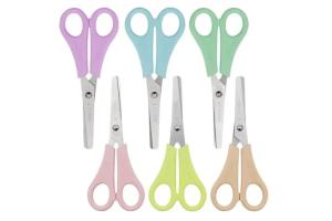 Tesoura Escolar Cores Pastel Sortidas 13cm - Leonora