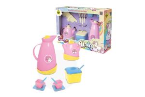 Cozinha Kit Hora Do Café Com Xícaras, Bule E Garrafinha Tons Pasteis - Samba Toys 2+