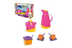 Cozinha Kit Hora Do Café Com Xícaras, Bule E Garrafinha Tons Quentes  - Samba Toys 2+