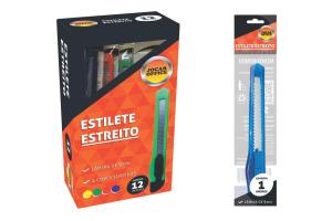 Estilete Estreito Plástico 9Mm Sortido - Gna