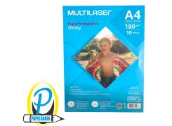 Papel Fotográfico Glossy A4 180G Multilaser