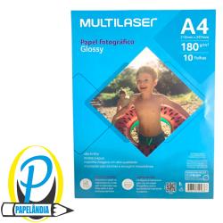 Papel Fotográfico Glossy A4 180G Multilaser