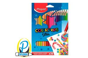 Lápis de Cor 36 cores triangular color peps Maped